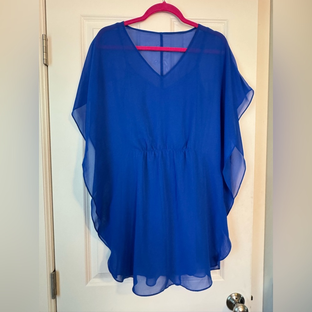 Express Blue Flowy Dress